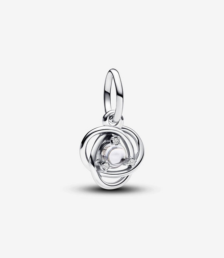 Pandora Moments April Clear Eternity Circle Dangle Charm