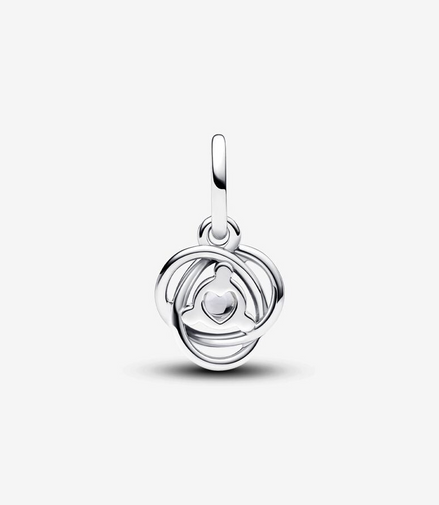 Pandora Moments April Clear Eternity Circle Dangle Charm