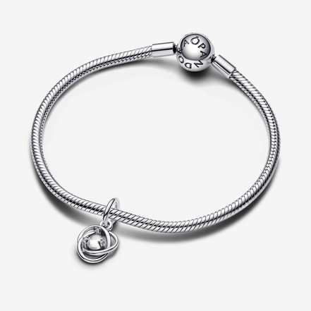 Pandora Moments April Clear Eternity Circle Dangle Charm