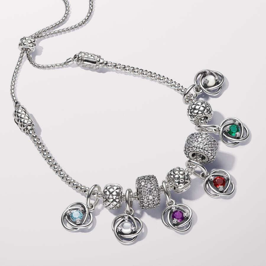 Pandora Moments April Clear Eternity Circle Dangle Charm