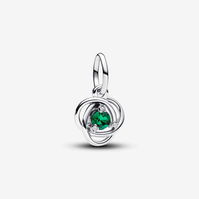 Pandora Moments May Royal Green Eternity Circle Dangle Charm