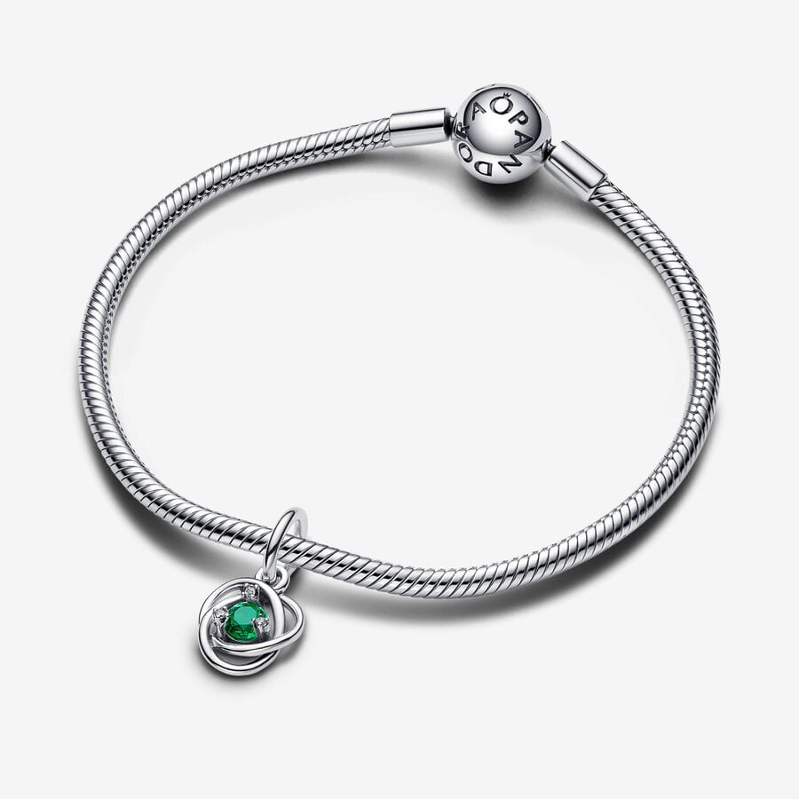 Pandora Moments May Royal Green Eternity Circle Dangle Charm