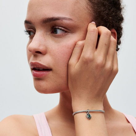 Pandora Moments May Royal Green Eternity Circle Dangle Charm