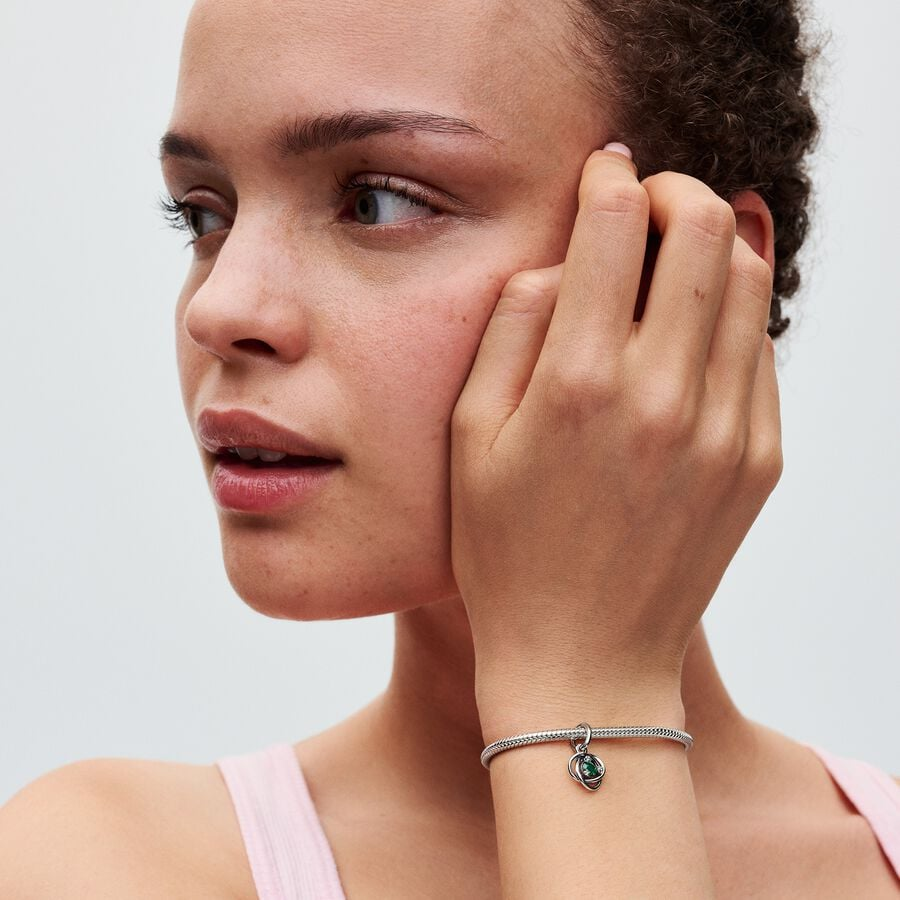 Pandora Moments May Royal Green Eternity Circle Dangle Charm