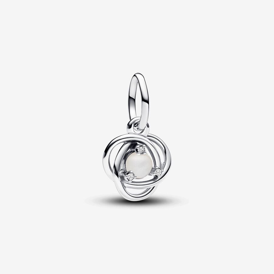 Pandora Moments June White Eternity Circle Dangle Charm