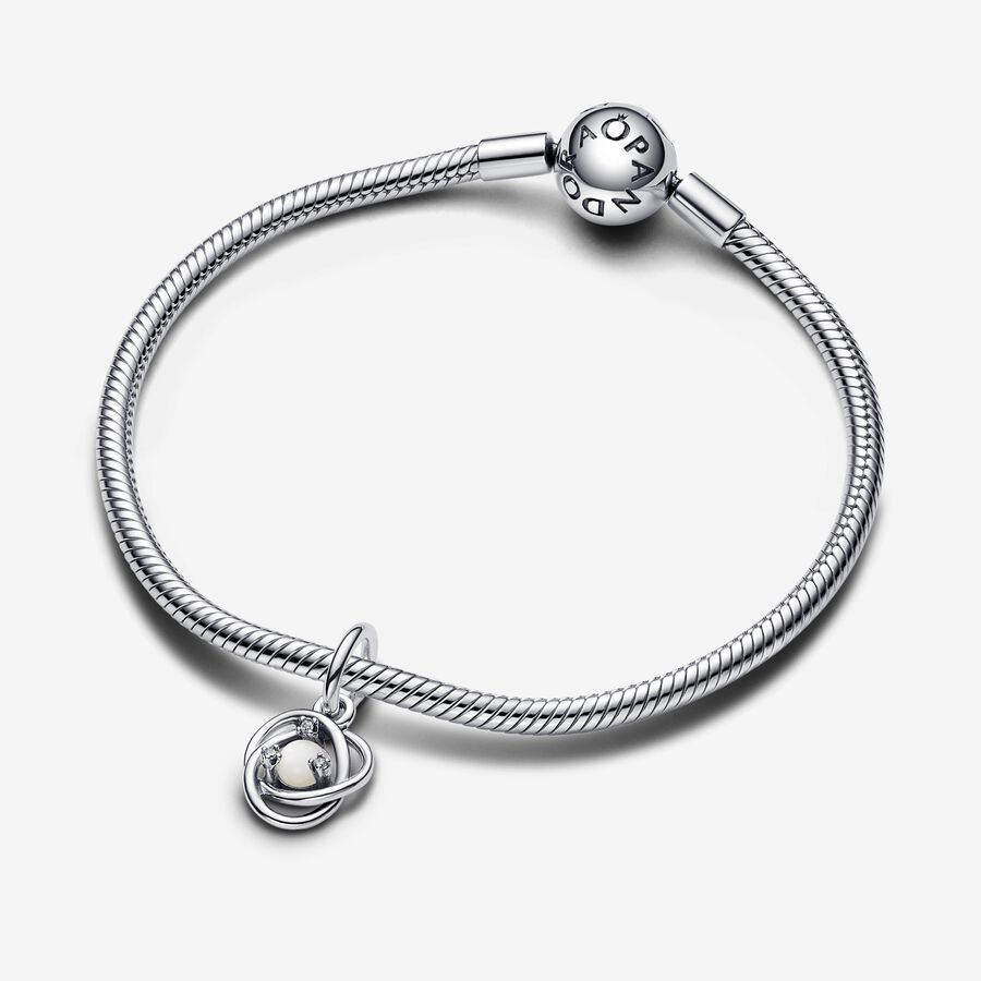 Pandora Moments June White Eternity Circle Dangle Charm