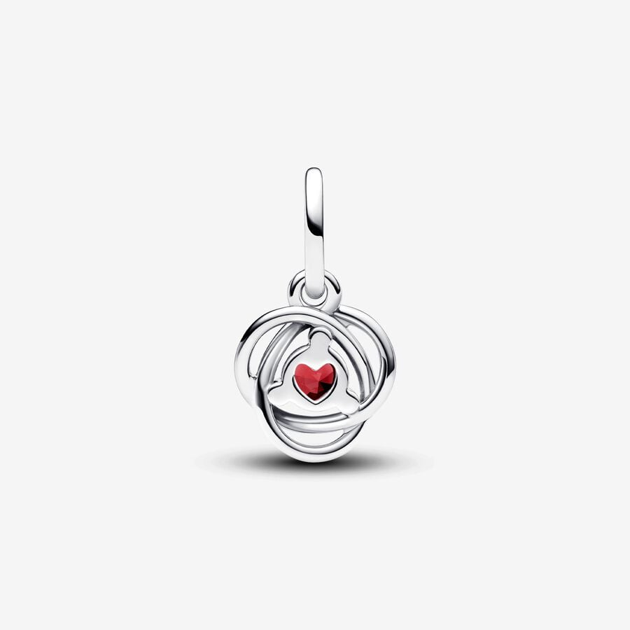 Pandora Moments July True Red Eternity Circle Dangle Charm