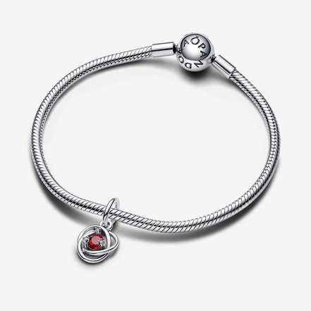 Pandora Moments July True Red Eternity Circle Dangle Charm