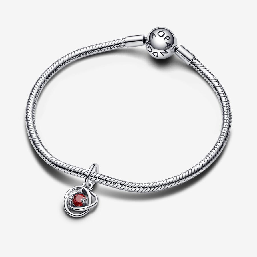 Pandora Moments July True Red Eternity Circle Dangle Charm