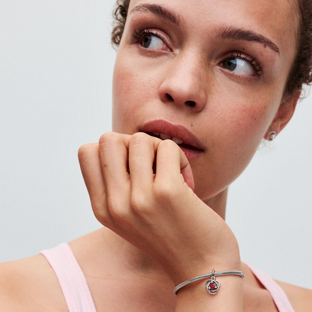 Pandora Moments July True Red Eternity Circle Dangle Charm