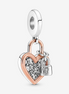Pandora Moments Heart And Padlock Double Dangle Charm