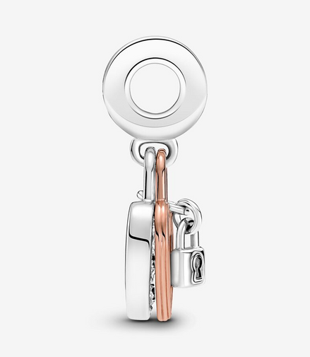 Pandora Moments Heart And Padlock Double Dangle Charm
