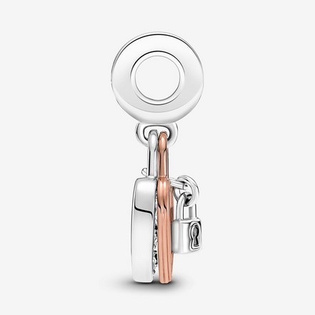 Pandora Moments Heart And Padlock Double Dangle Charm