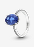 Pandora TImeless Sparkling Statement Blue Halo Ring Size 7.5