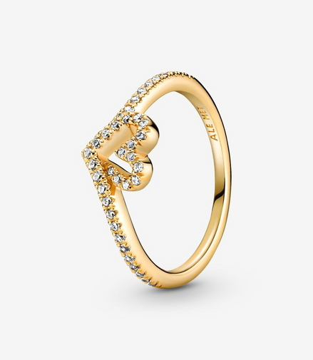 Pandora Timeless Wish Sparkling Heart Ring Size 7.5