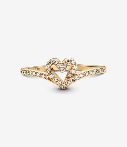 Pandora Timeless Wish Sparkling Heart Ring Size 7.5