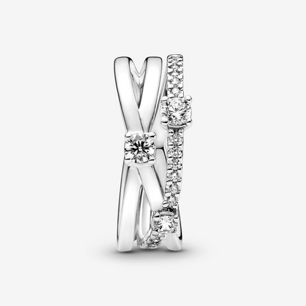 Pandora Timeless Sparkling Triple Band Ring Size 6