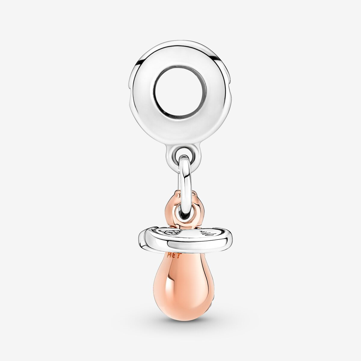 Pandora Moments Two-Tone Baby Pacifier Dangle Charm