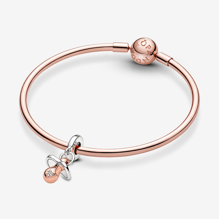 Pandora Moments Two-Tone Baby Pacifier Dangle Charm