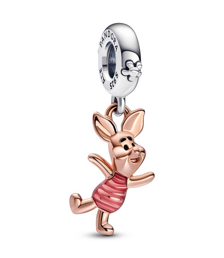 Pandora X Disney Sterling Silver And 14K Rose Gold-Plated Winnie the Pooh Piglet Dangle Charm