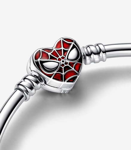 Pandora Marvel Spider-Man Mask Clasp Bangle Size 19