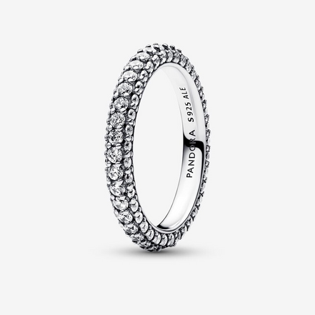 Pandora Timeless Pave'  Single Row Ring Size 6