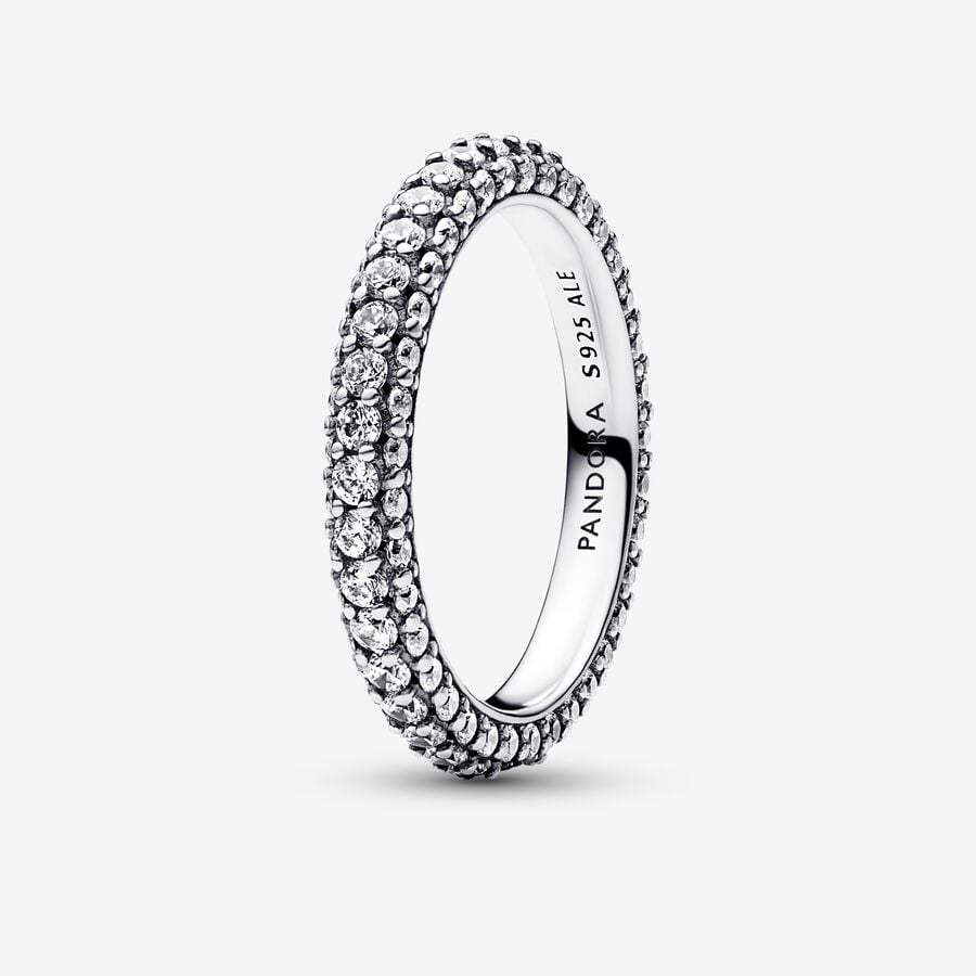 Pandora Timeless Pave'  Single Row Ring Size 6
