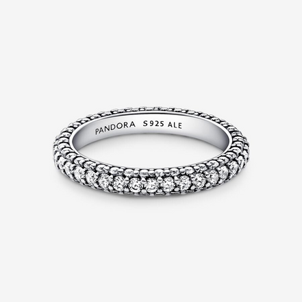 Pandora Timeless Pave'  Single Row Ring Size 6