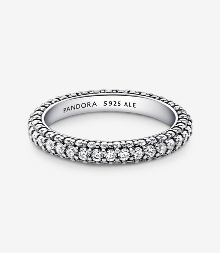 Pandora Timeless Pave'  Single Row Ring Size 6
