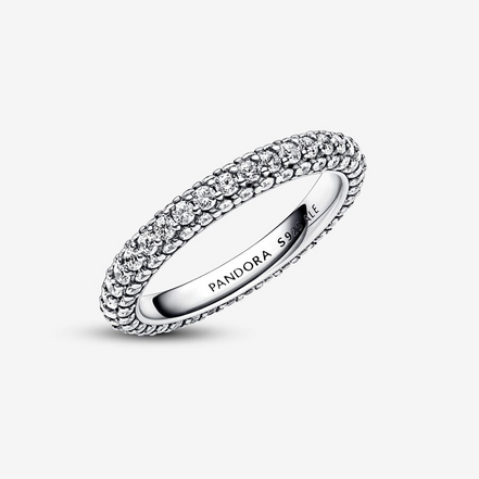 Pandora Timeless Pave'  Single Row Ring Size 8.5