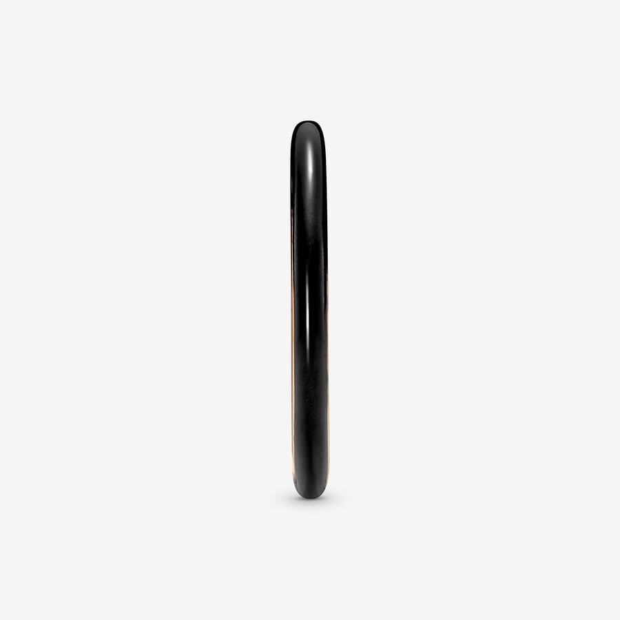 Pandora ME Black Enamel Stackable Ring Size 6