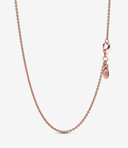 Pandora Moments Adjustable Classic Cable Chain Necklace Rose 90 cm