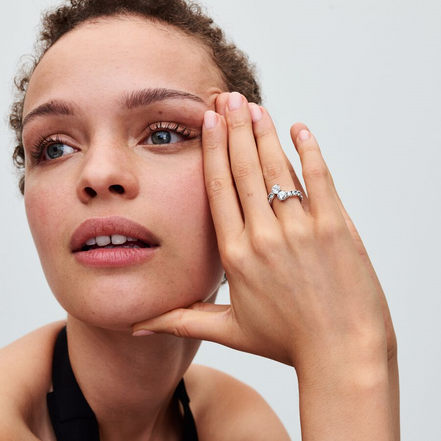 Pandora Timeless Sparkling Overlapping Band Ring Size 6