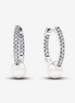 Pandora Essence Treated Freshwater Cultured Pearl & Pavé Hoop Earrings