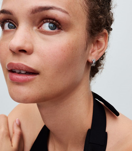 Pandora Signature Crossover Pavé Hoop Earrings