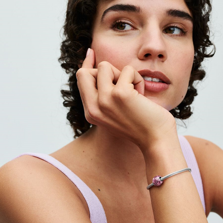Pandora Moments Pink Rose In Bloom Charm