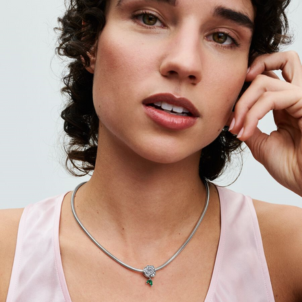 Pandora Moments Sparkling Rose in Bloom Charm