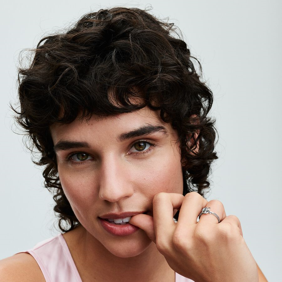 Pandora Moments Rose In Bloom Ring Size 7.5