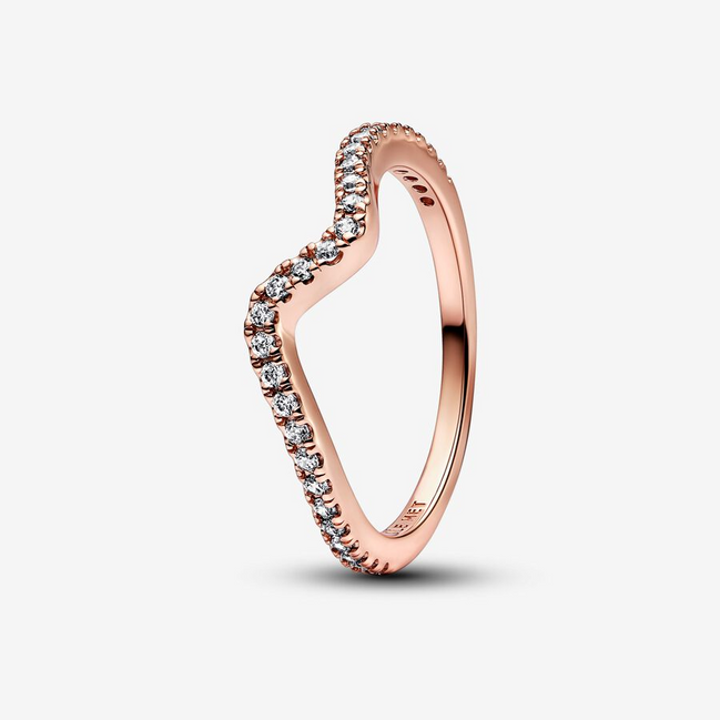 Pandora Timeless Sparkling Wave Ring Size 5