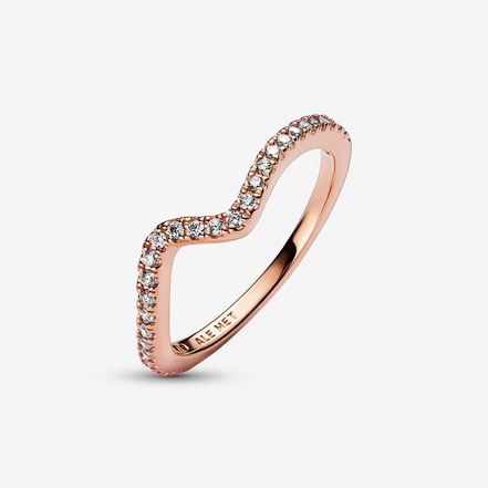 Pandora Timeless Sparkling Wave Ring Size 5