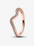 Pandora Timeless Sparkling Wave Ring Size 7