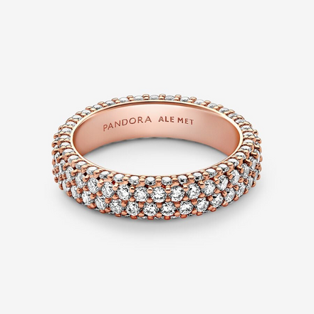 Pandora Timeless Pavé Double-Row Ring Size 6