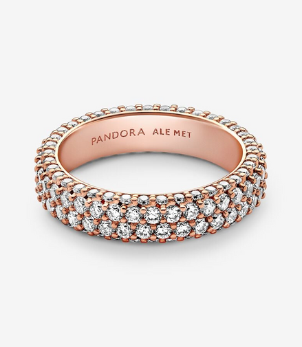 Pandora Timeless Pavé Double-Row Ring Size 9