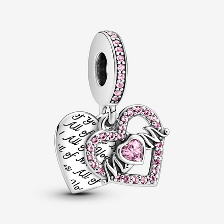 Pandora Moments Heart & Mom Dangle Charm