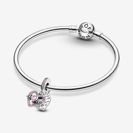Pandora Moments Heart & Mom Dangle Charm