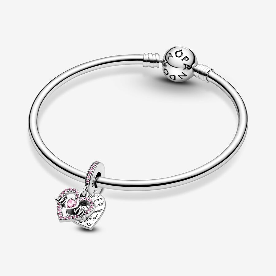 Pandora Moments Heart & Mom Dangle Charm