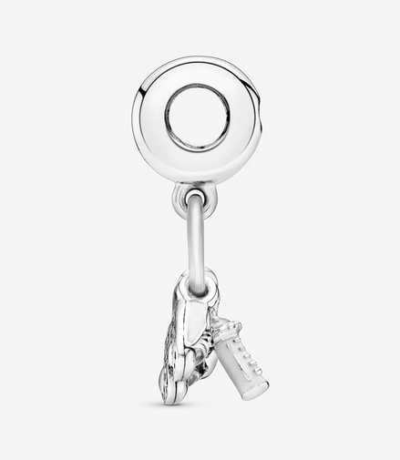 Pandora Moments Shoes, Baby Bottle And Heart Silver Dangle