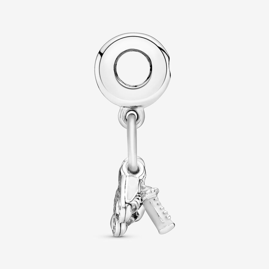 Pandora Moments Shoes, Baby Bottle And Heart Silver Dangle