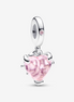 Pandora Moments Silver Pink Family Tree & Heart Dangle Charm
