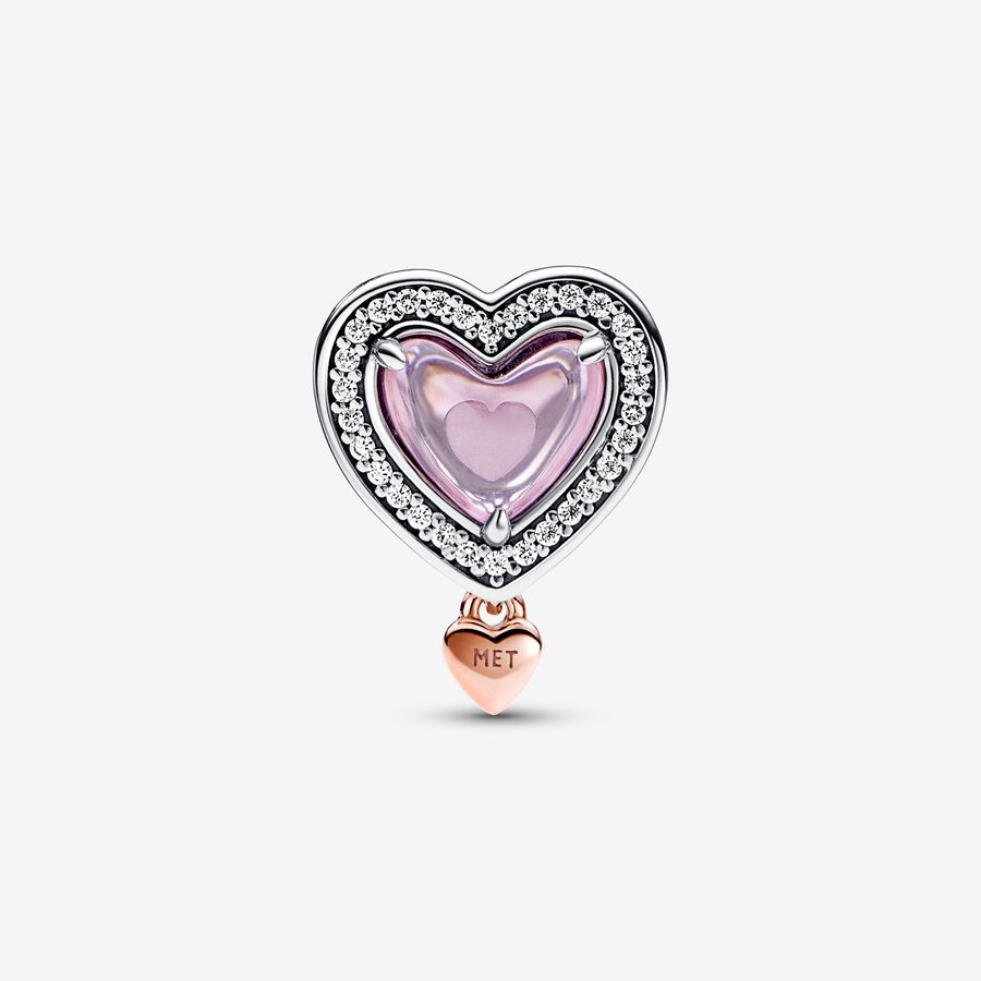 Pandora Moments Two-Tone Openwork Mom & Heart Charm